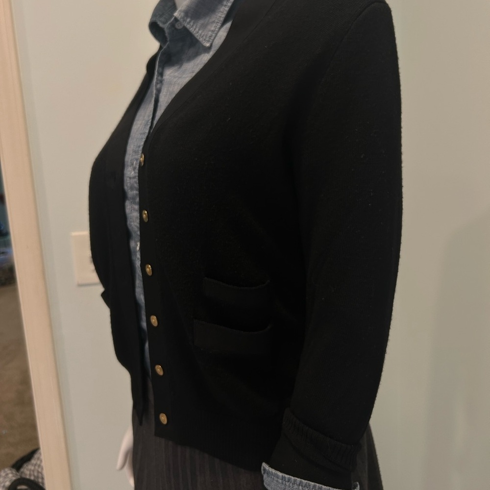 J Crew Black Cardigan Sweater - Picture 3 of 4